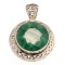 APP: 2k Fine Jewelry 37.68CT Round Cut Green Beryl and Sterling Silver Pendant