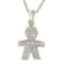 *Fine Jewelry, 18KT White Gold, 0.08CT Diamond Baby Boy 16'' Necklace (GL PESO1131)