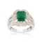 APP: 6.8k *1.99ct Emerald and 0.34ctw Diamond 18K White Gold Ring (Vault_R7_23551)