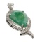 APP: 5k 9.55CT Green Beryl Emerald And Topaz Platinum Over Sterling Silver Pendant