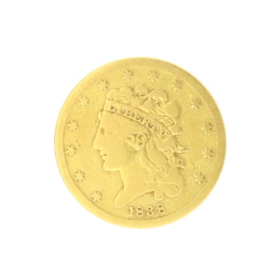 Extremely Rare 1838 $5 U.S. Classic Liberty Head Gold Coin
