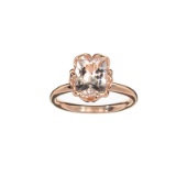 APP: 1.7k Fine Jewelry 14 KT Rose Gold 1.50CT Rectangular Cushion Cut Morganite Ring