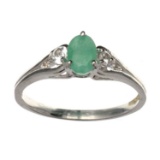 Designer Sebastian 0.32CT Green Beryl Emerald And Topaz Platinum Over Sterling Silver Ring