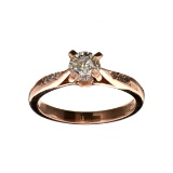 APP: 5.3k Fine Jewelry 14 kt. Rose Gold, 0.57CT Round Cut Diamond Ring