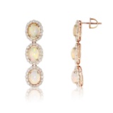 APP: 5.7k *4.93ctw Opal and 2.13ctw Diamond 14KT Rose Gold Earrings (Vault_R7_23947)
