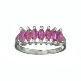 APP: 1.1k Fine Jewelry 1.20CT Marquise Cut Ruby And Platinum Over Sterling Silver Ring