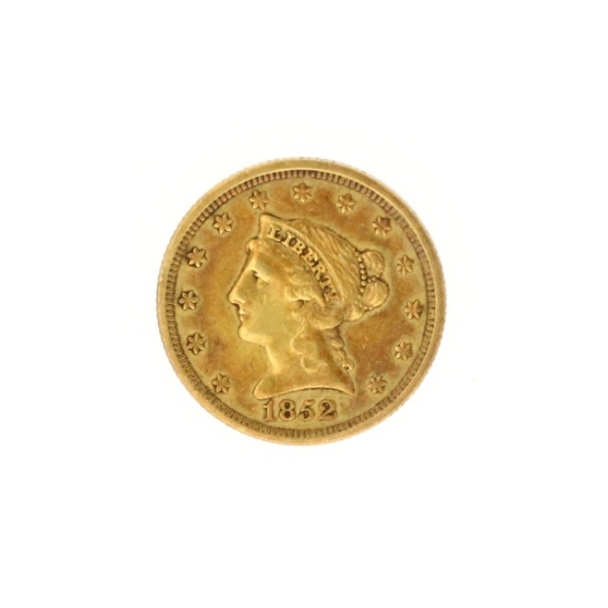 Extremely Rare 1852 $2.50 U.S. Liberty Head Gold Coin