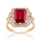 APP: 3.8k *5.60ct Ruby and 0.43ctw Diamond 14K Yellow Gold Ring (Vault_R6A 14968)