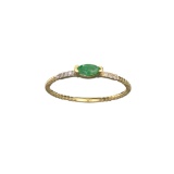 APP: 0.4k Fine Jewelry 14 KT Gold, 0.14CT Green Emerald And Diamond Ring