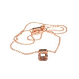 Fine Jewelry COACH Stainless Steel Rose Gold Tone Varsity 'C' Necklace