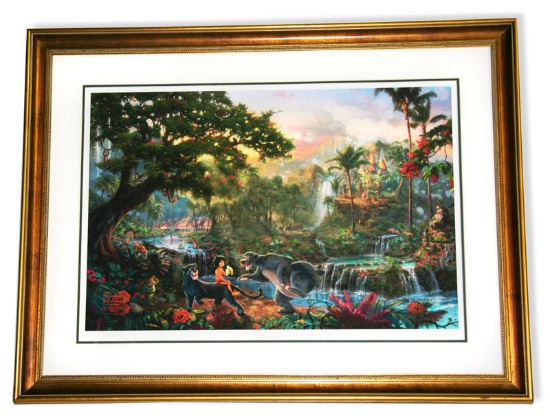 Rare Thomas Kinkade Original Ltd Edt Numbered Lithograph Plate Signed Framed ''Jungle Book''