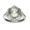 Fine Jewelry Designer Sebastian 2.45CT Round Cut Green Quartz And White Topaz Sterling Silver Ring