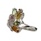 Fine Jewelry 2.04CT Marquise Cut Multi-Precious Gemstone And Platinum Over Sterling Silver Ring