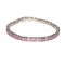 Custom Made Sterling Silver Fancy French Cubic Zirconium Tennis Bracelet