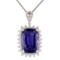 APP: 102.6k *38.93ct DARK Tanzanite and 1.94ctw Diamond Platinum Pendant/Necklace (GIA CERTIFIED) (V