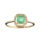 DesignerSebastian 14 KT Gold, 0.70CT Cushion Cut Emerald and 0.07CT Round Brilliant Cut Diamond Ring