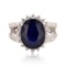 APP: 5k *8.97ct Blue Sapphire and 1.18ctw Diamond 14KT White Gold Ring (Vault_R7_23720)