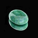 APP: 0.8k 14.00CT Cabochon Very Slightly Bluish Green Beryl Emerald Gemstone