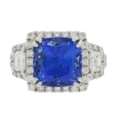 APP: 20.8k *5.56ct Tanzanite and 1.42ctw Diamond 18KT White Gold Ring (Vault_R7_2686)