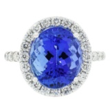 APP: 14.8k *7.59ct Tanzanite and 1.24ctw Diamond 18KT White Gold Ring (GIA CERTIFIED) (Vault_R7_8711