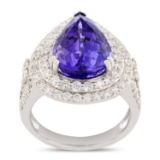 APP: 23.4k *6.97ct Tanzanite and 1.38ctw Diamond Platinum Ring (Vault_R7_22120)