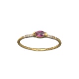 APP: 0.4k Fine Jewelry 14 KT Gold, 0.20CT Red Ruby And Diamond Ring