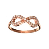 Fine Jewelry Rose Gold Over Sterling Silver French Cubic Zirconia Ring