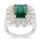APP: 14.4k *4.05ct Emerald and 1.26ctw Diamond 18K White Gold Ring (Vault_R7_21968)