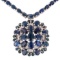 APP: 17.8k *34.11ctw Blue Sapphire and 1.00ctw Diamond 14KT White Gold Necklace (Vault_R7_332)