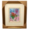 Chagall (After) 'Red Bouquet & Lovers' Framed Giclee-Ltd Edn
