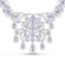 APP: 6.8k 21.56 Oval Cut Tanzanite and White Diamond .925 Sterling Silver Necklace -Professional Qua
