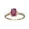 APP: 0.5k Fine Jewelry 14 KT Gold, 1.11CT Lab Created Ruby And Diamond Ring