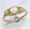 *Fine Jewelry 14K Gold, 2.38CT Ethiopian Opal And White Round Diamond Ring (Q-R19196ETHOPWD-14KY)
