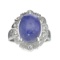 Fine Jewelry Designer Sebastian 6.60CT Cabochon Tanzanite And White Topaz Sterling Silver Ring