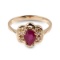 APP: 1.1k 14 kt. Gold, 1.30CT Ruby And White Sapphire Ring