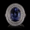 APP: 26.1k *8.29ct Tanzanite and 1.17ctw Diamond Platinum Ring (GIA CERTIFIED) (Vault_R7_15046)