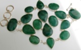 APP: 8.8k Fine Jewelry Designer Sebastian 182.97CT Mixed Cut Emerald and Sterling Silver Bracelet