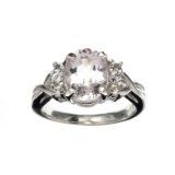 APP: 1.5k Fine Jewelry 2.05CT Aquamarine And Colorless Topaz Platinum Over Sterling Silver Ring