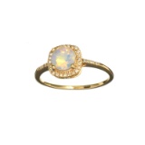 APP: 1k Fine Jewelry Designer Sebastian 14 KT Gold, 0.64CT Opal And Diamond Ring