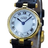*Cartier Must de Cartier 925 Solid Silver Swiss Made Ladies Watch c1990  -P-