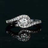 APP: 2.5k *Fine Jewelry 14 kt. White Gold, 0.50CT Round Brilliant Cut Diamond Engagement Ring (VGN A