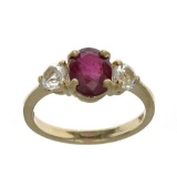APP: 1.2k Fine Jewelry Designer Sebastian 14 KT Gold, 2.07CT Red Ruby And White Sapphire Ring