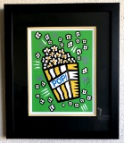 Burton Morris - ''''Popcorn'''' Green Framed Giclee Original Signature