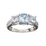 APP: 0.5k Fine Jewelry 1.82CT Topaz And White Sapphire Sterling Silver Ring