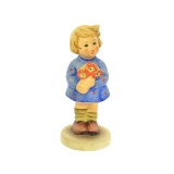 Porcelain Girl With Flowers Figurine