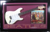 Beatles Laser Engraved Guitar - Plate Signatures