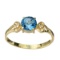 APP: 0.5k 14 kt. Gold, 1.09CT Round Cut Blue Topaz And Sapphire Ring