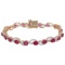 APP: 3.4k *Silver 10.18ctw Ruby and 1.46ctw White Sapphire Bracelet (Vault_R8_41154)