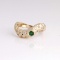 *Fine Jewelry 14 kt. Gold, New Custom Made 0.25CT Emerald And 0.12CT Diamond One Of a Kind Ring