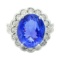 APP: 17.4k *5.96ct Tanzanite and 1.02ctw Diamond 14KT White Gold Ring (Vault_R7_4816)